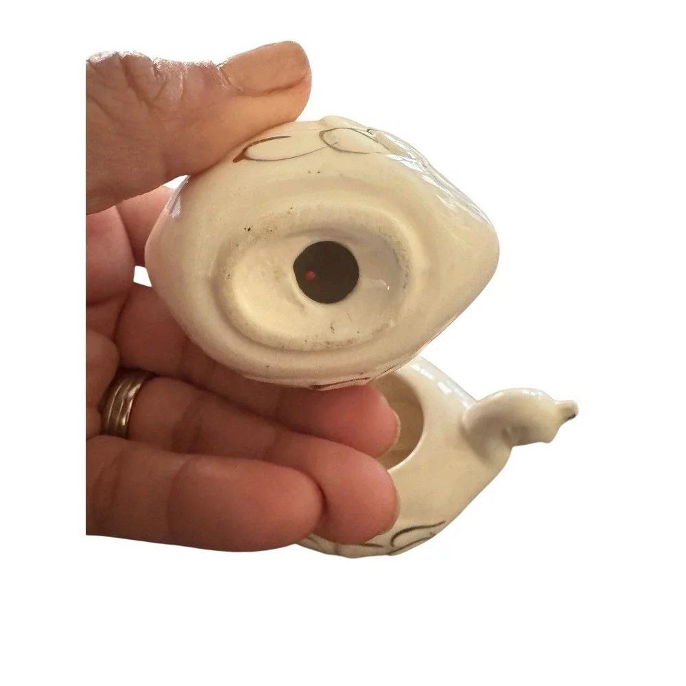 Vintage Ceramic‎ Swan Stacking Salt Pepper Condiment Pot With Spoon